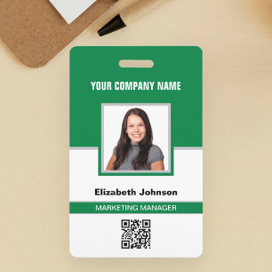 Name Photo Logo QR Code Corporate Employee ID Card ID Badge