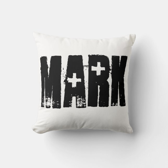 Name Pillow Black and White Personalised (Front)