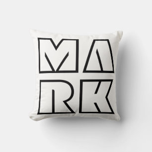 Name Pillow Black and White Personalised