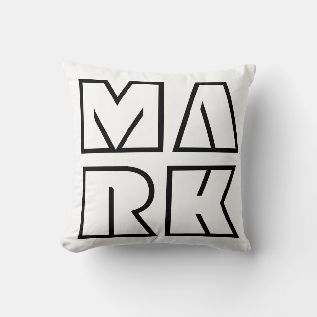 Name Pillow Black and White Personalised (Front)