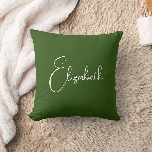 Name Pillows Custom Elegant Forest Green Trendy (Blanket)