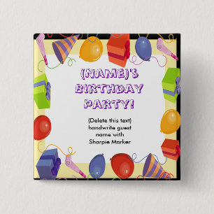 Name Pin Favours for Party Birthday