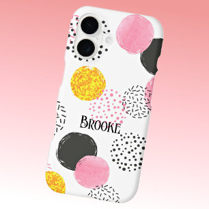 Name, Pink Black Gold Abstract Pattern