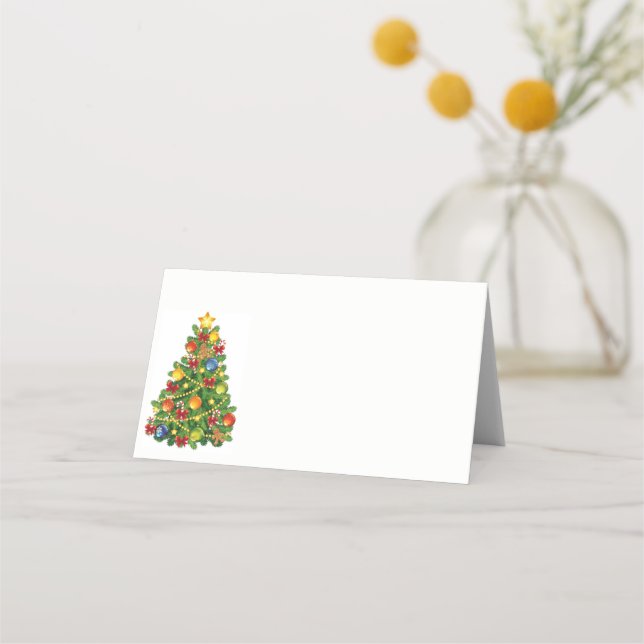 Name Place Card-Christmas Tree Card (Front)