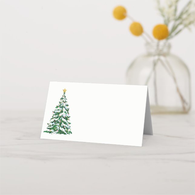 Name Place Card-Christmas Tree Place Card (Front)