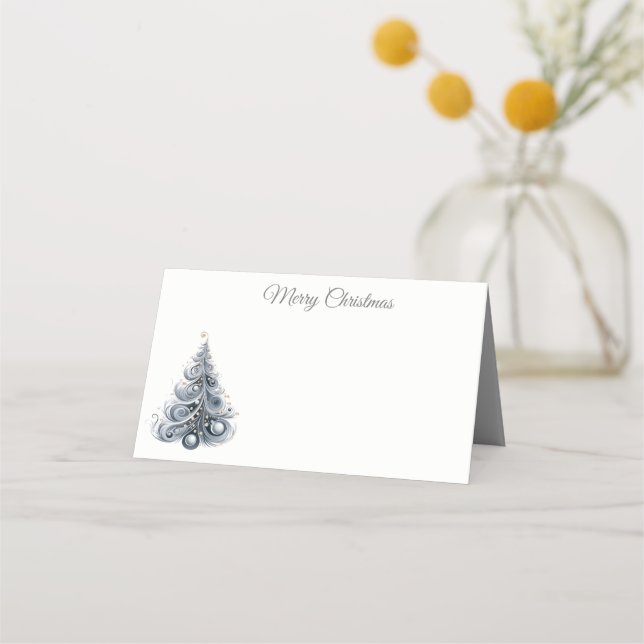 Name Place Card-Christmas Tree Place Card (Front)