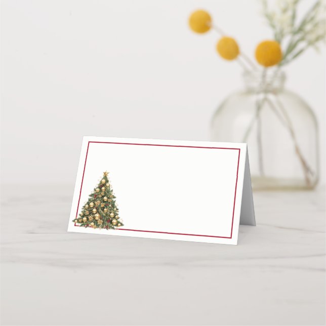 Name Place Card-Christmas Tree Place Card (Front)