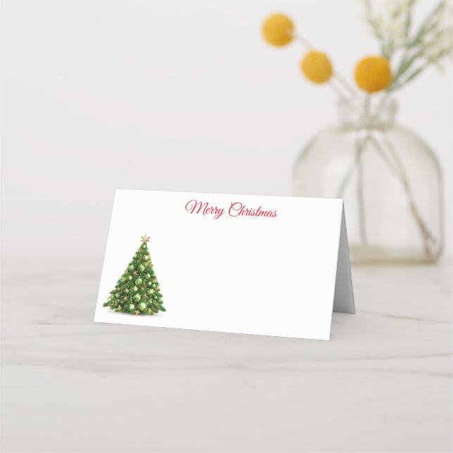 Name Place Card-Christmas Tree Place Card (Front)
