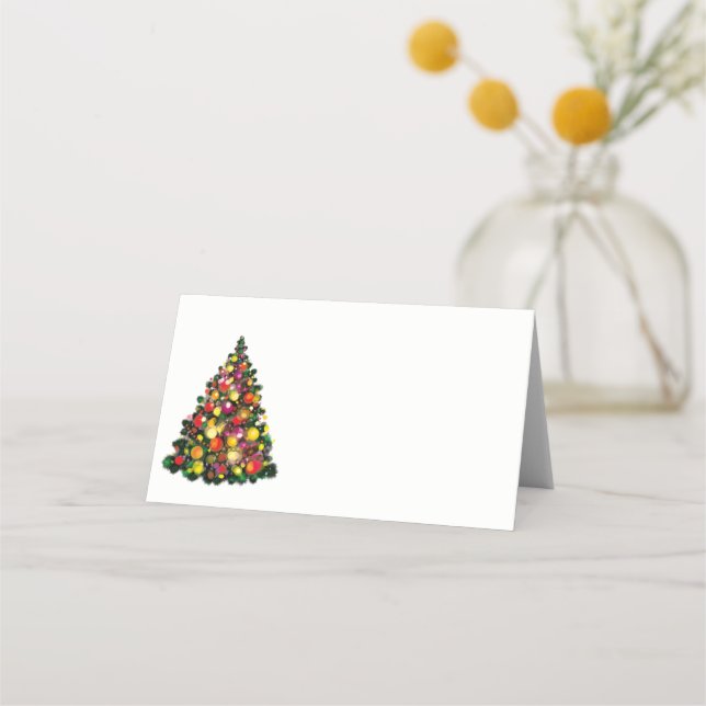 Name Place Card-Christmas Tree Place Card (Front)