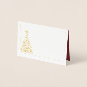 Name Place Card Gold Foiled ChristmasTree