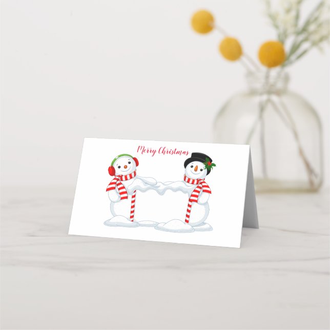 Name Place Card-Snowman Card (Front)