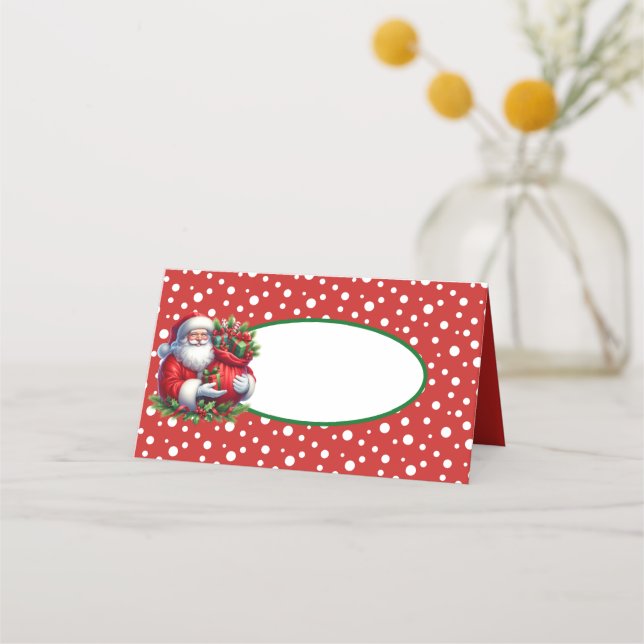 Name Place Cards-Christmas Santa Card (Front)