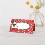 Name Place Cards-Christmas Snowman Card<br><div class="desc">This name place card is shown in a cute festive Christmas snowman print design.
We offer matching paper plates,  paper napkins and placemats.
Customise this item or buy as is.</div>