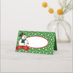 Name Place Cards-Christmas Snowman Place Card<br><div class="desc">This name place card is shown in a cute festive Christmas snowman print design.
We offer matching paper plates,  paper napkins and placemats.
Customise this item or buy as is.</div>