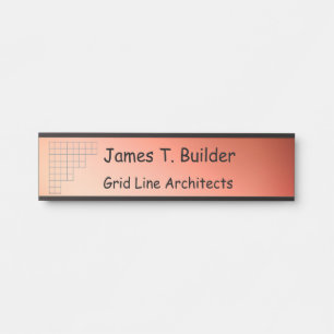 Name Plate - Corner Grid on Metallic Background