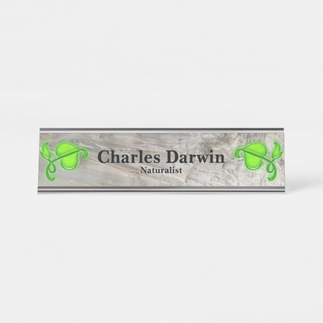 Name Plate - Eucalyptus Bark with Leaves (Front)