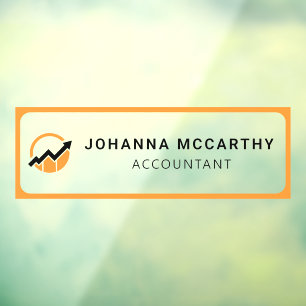Name Plate Glass Door Accountant Business Logo