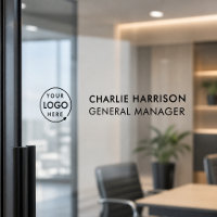 Name Plate | Glass Door Business Logo Transparent