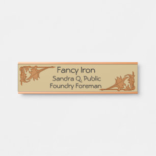 Name Plate - Leafy Brackets