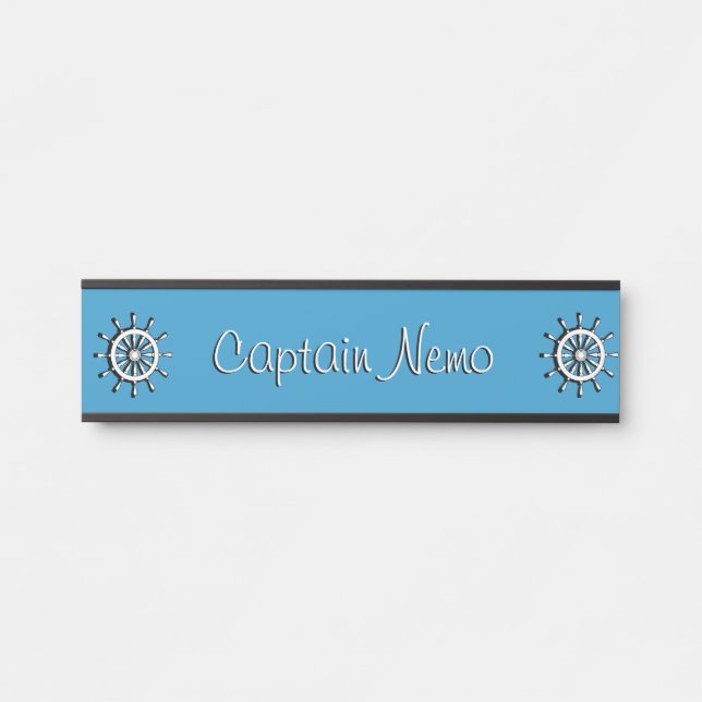 Name Plate - Name with Ship's Wheels (Front)