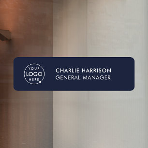 Name Plate   Navy Blue Business Logo Office Door