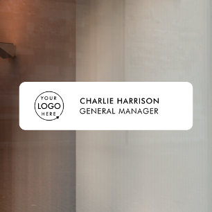 Name Plate Office Door Business Logo Modern White