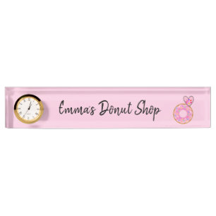 Name Plate Pink Donut Heart