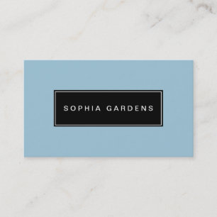 Name Plate v2 - Black on Pale Blue 9dc6d8 Business Card