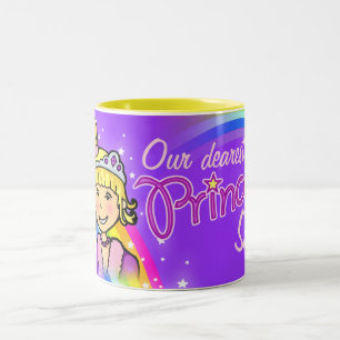 Name princess girls rainbow purple mug