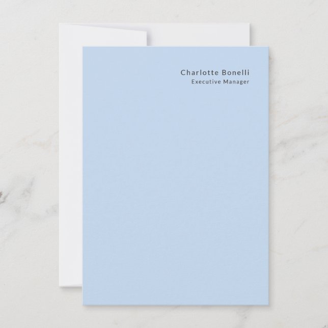 Name Professional Modern Minimalist Blue  Card (Front)