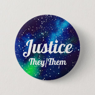 Name ___ + Pronouns Customisable Galaxy 6 Cm Round Badge