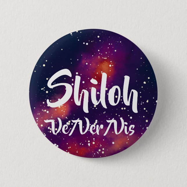 Name ___ + Pronouns Customisable Galaxy 6 Cm Round Badge (Front)