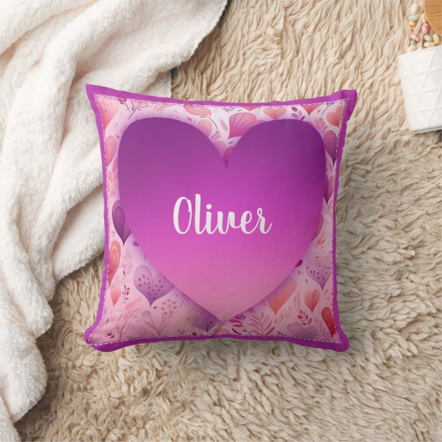 Name Purple heart Cushion (Blanket)