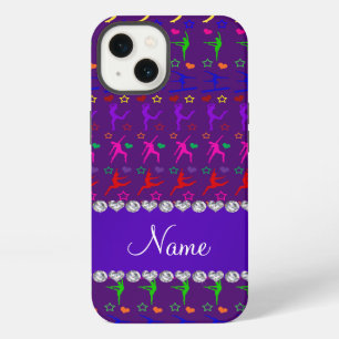 Name purple rainbow gymnastics hearts stars iPhone case