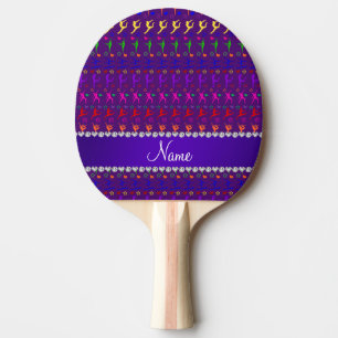 Name purple rainbow gymnastics hearts stars ping pong paddle
