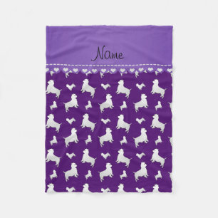 Name purple West Highland White Terrier dogs Fleece Blanket