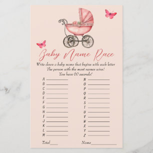 Name Race Baby Carriage Baby Shower Game