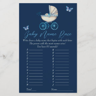 Name Race Baby Stroller Baby Shower Game