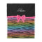 Name rainbow glitter zebra stripes pink bow