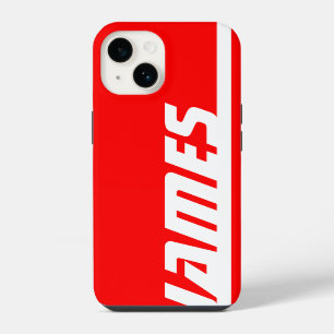 Name red & white stripe sport iPhone case