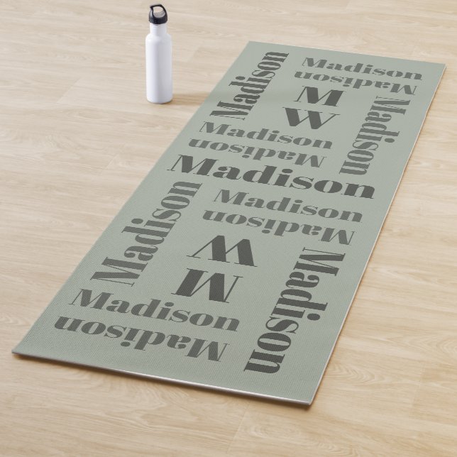 Name repeating custom monogram yoga mat (In Situ)