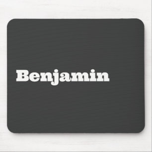 Name Retro Bold Black Mouse Pad