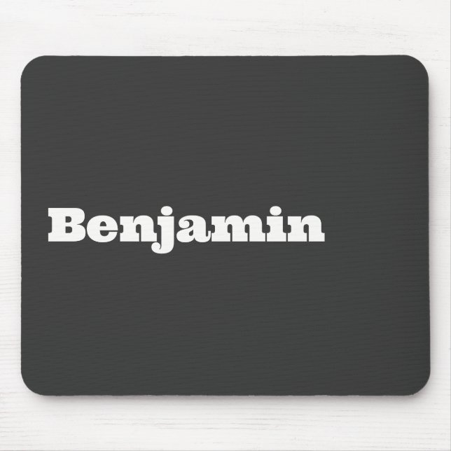 Name Retro Bold Black Mouse Pad (Front)