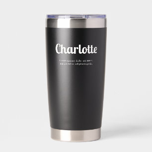 Name Retro Script Black Insulated Tumbler