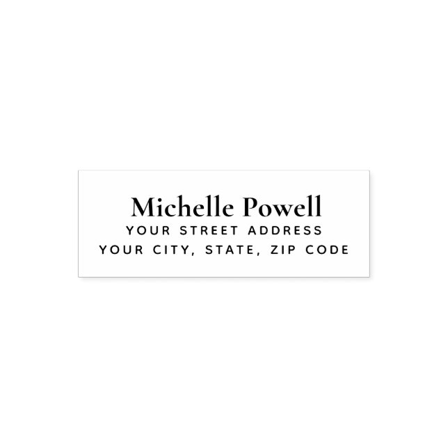 Name Return Address Self Inking Serif Font Stamp (Design)