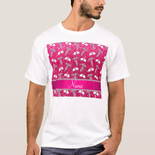 Name rose pink glitter nurse hats silver caduceus T-Shirt
