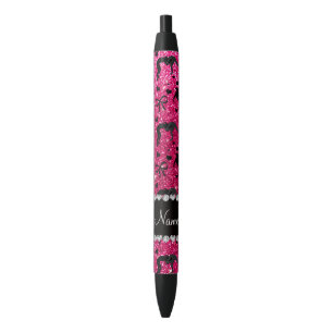 Name rose pink glitter wrestling hearts bows black ink pen