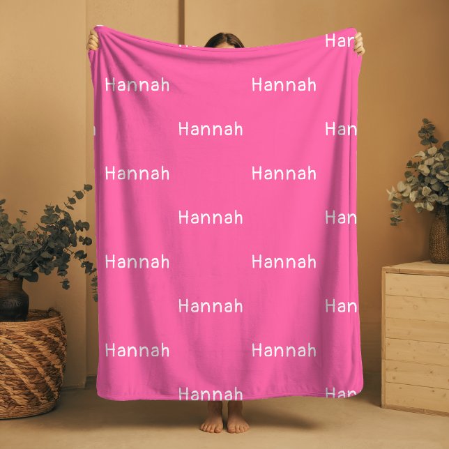 Name Sherpa Blanket Pink Personalised Custom Girl  (Creator Uploaded)