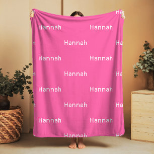 Name Sherpa Blanket Pink Personalized Custom Girl