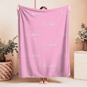 Name Sherpa Blanket Pink Personalized Custom Girl